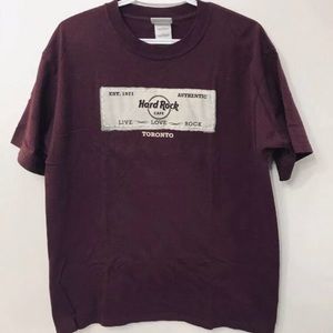 2/$25 Toronto Hard Rock Cafe Maroon T Short Size L